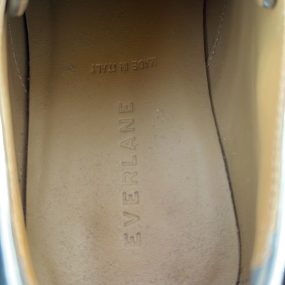 EVERLANE Italy Leather E2 Shine Modern Oxford Silver Lace up Women's Shoes Size - Picture 12 of 16